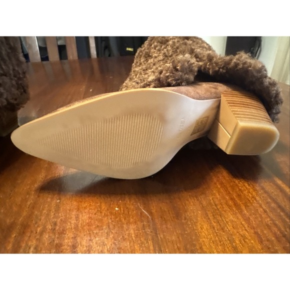 NWOB HICLOTSA Women's Brown Faux‑Fur Shaft Block Heel Boots Size‎ 7.5 - Picture 5 of 6